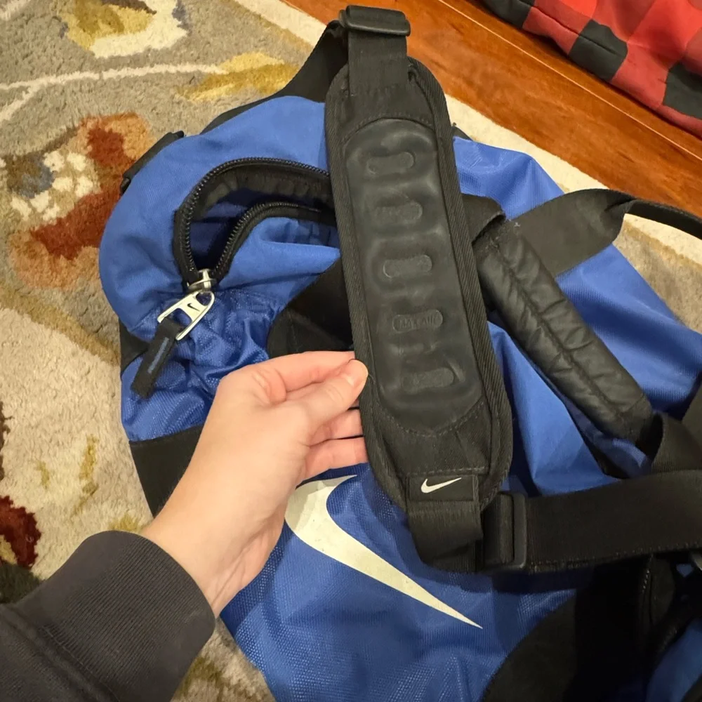 Nike Blue and Black Duffel Bag